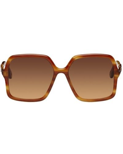 Chloé Tortoiseshell Square Oversized Sunglasses - Black