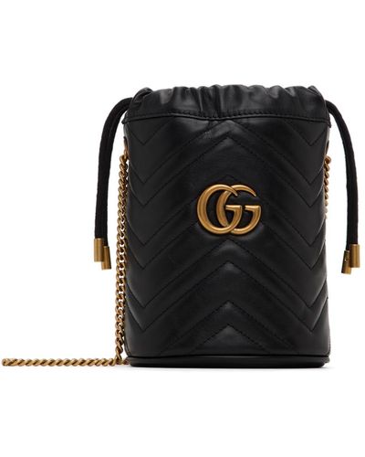 Gucci Mini Gg Marmont Bucket Bag - Black