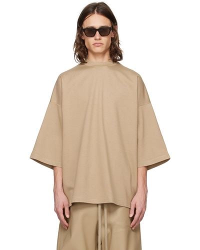 Fear Of God Tan Embroidered T-Shirt - Natural