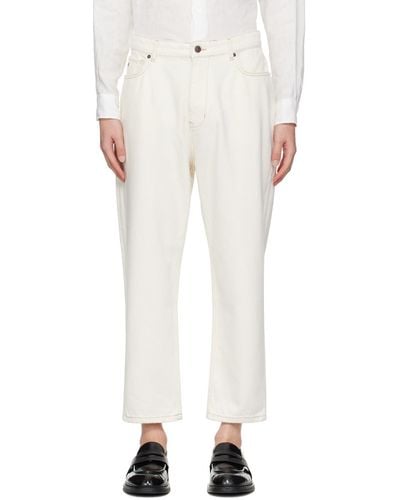 Emporio Armani Off- Embossed Jeans - White