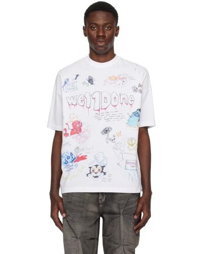 we11done Doodle T-shirt - White