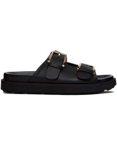 Ferragamo Double-buckle Slip-on Sandals - Black
