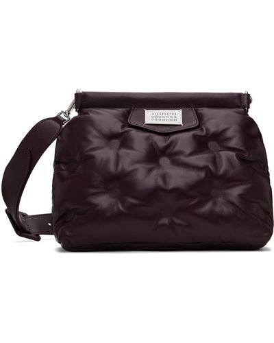 Maison Margiela Burgundy Glam Slam Classique Small Bag - Black