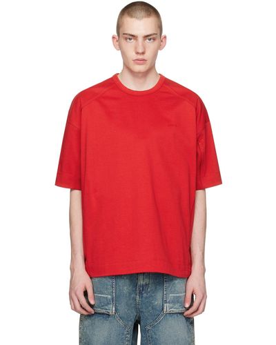 Juun.J T-shirt rouge à poche à glissière
