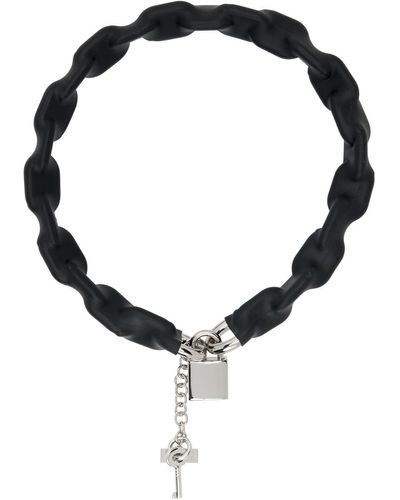 MM6 by Maison Martin Margiela Black & Silver Cover Necklace