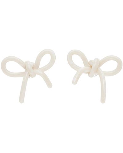 ShuShu/Tong Ssense Exclusive Off-white Yvmin Edition Bow Earrings - Black