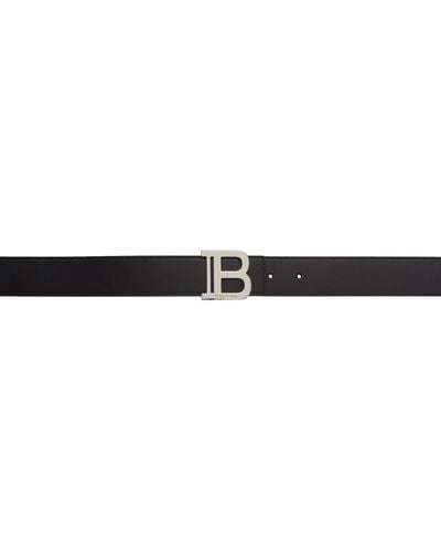 Balmain Leather B Reversible Belt - Black