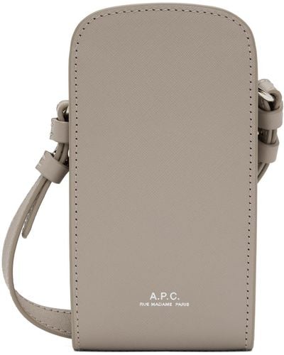 A.P.C. . Grey James Pouch Bag