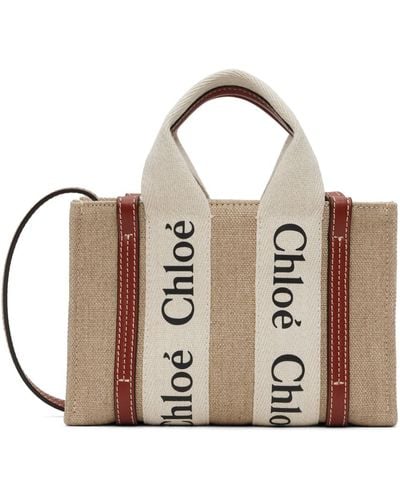 Chloé Mini sac et brun clair à garniture woody - Neutre