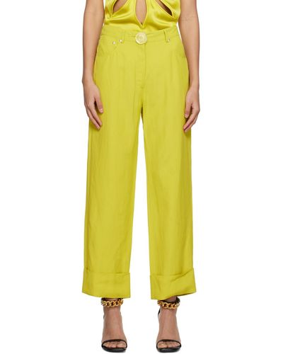 Stella McCartney Green Button Trousers - Yellow