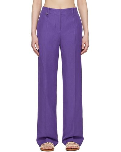 Jacquemus Purple Le Raphia 'le Pantalon Cordao' Trousers