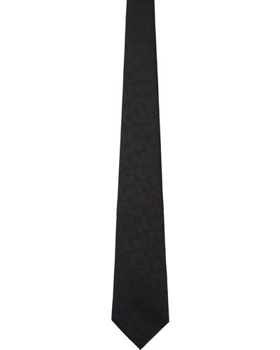 Comme des Garçons Silk Round Pattern Tie - Black