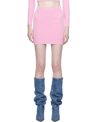 T By Alexander Wang Mini-jupe rose à logo contrecollé