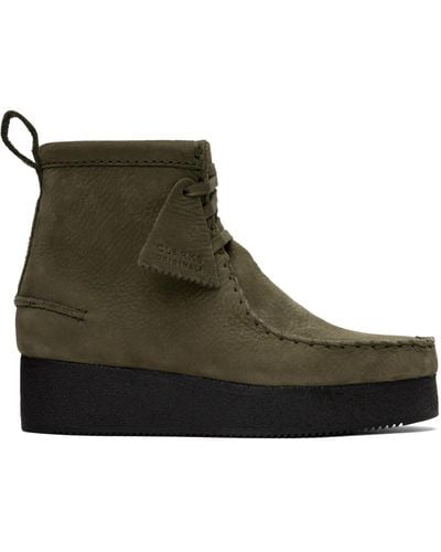 Clarks Brown Wallabee Craft Boots - Green