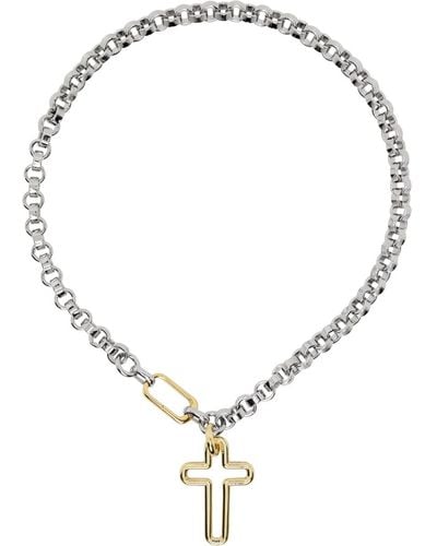 Laura Lombardi Ssense Exclusive Cross Pendant Necklace - Natural