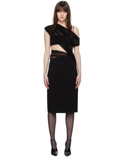 Christopher Esber Magnetica Asymmetric Midi Dress - Black