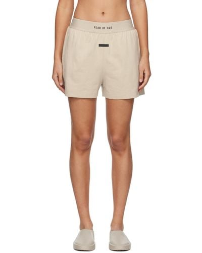 Fear Of God Taupe 'the Lounge' Shorts - Natural