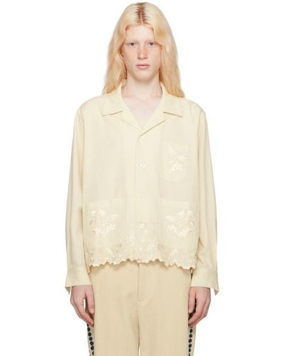 Bode Off-white Scalloped Acorn Shirt - Natural