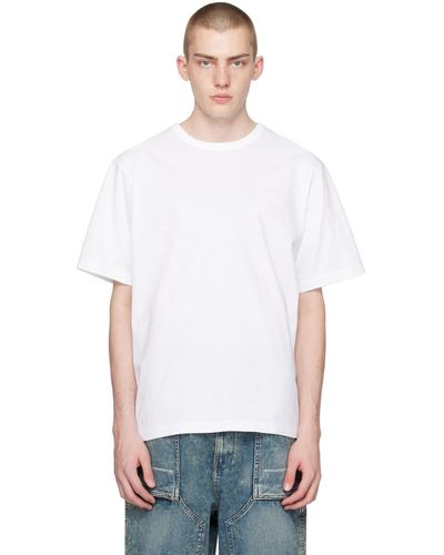Juun.J T-shirt blanc à logos et texte brodés