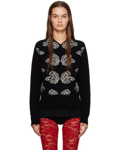 Puppets and Puppets Paisley Sweater - Black