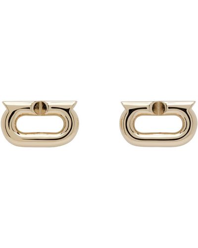 Ferragamo Gold Gancini Cufflinks - Black