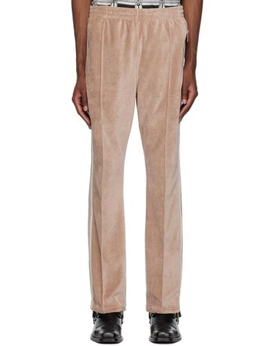 Needles Beige Embroidered Track Pants - Natural
