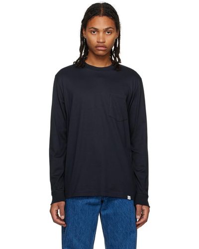 Norse Projects Navy Johannes Long Sleeve T-shirt - Black