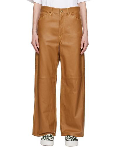 Marni Tan Carhartt Wip Edition Leather Trousers - Brown