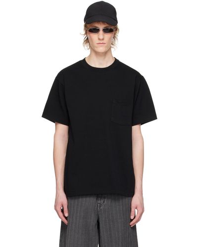 N. Hoolywood T-shirt noir à poche plaquée