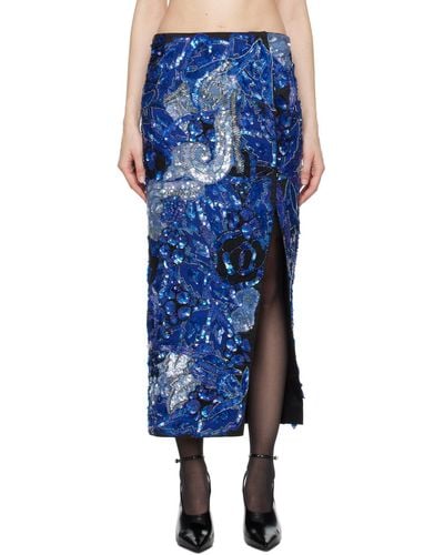 Conner Ives Sequin Maxi Skirt - Blue