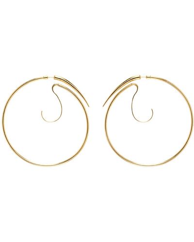 Panconesi Boucles d'oreilles à anneau surdimensionné deux façons dorées à ornement spina - Noir