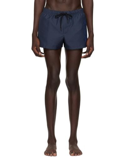 Versace Navy Cartouche Swim Shorts - Blue