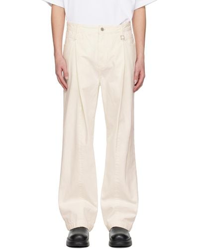 WOOYOUNGMI One-tuck Curved Jeans - White