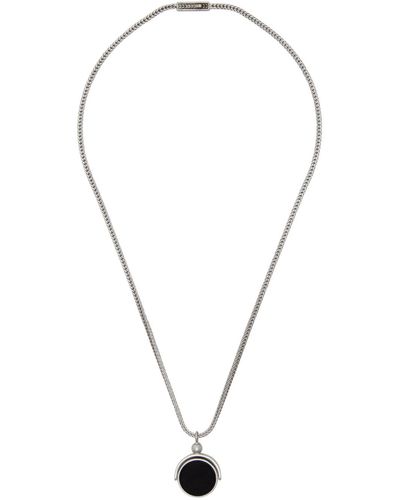 Maison Margiela Silver Rope Stone Pendant Necklace - Metallic