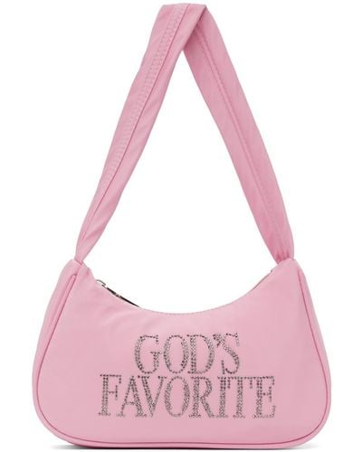 PRAYING 'god's Favourite' Rhinestone Bag - Pink