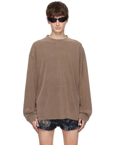 Acne Studios Brown Patch Long Sleeve T-shirt
