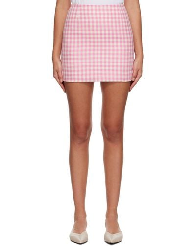 Ami Paris Pink Check Miniskirt