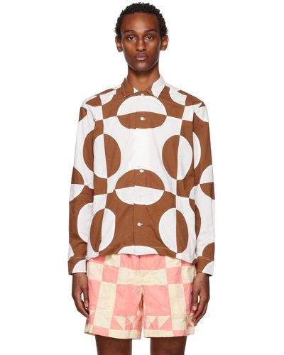 Bode Brown & White Duo Oval Shirt - Multicolour