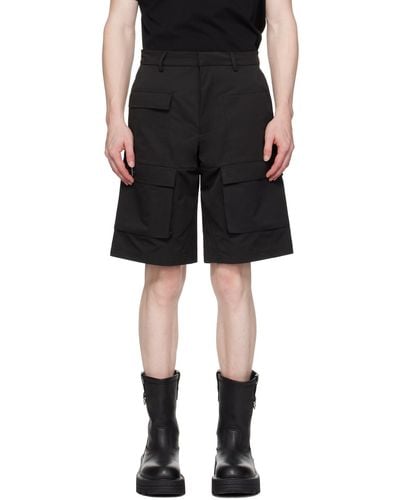 HELIOT EMIL Cellulae Cargo Shorts - Black