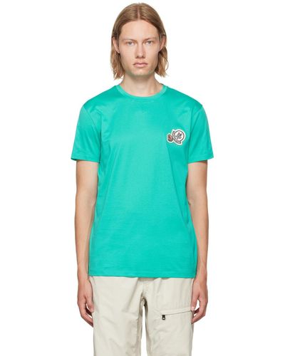 Moncler T-shirt vert à logo - Multicolore