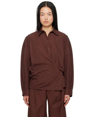 Lemaire Burgundy Twisted Shirt - Red