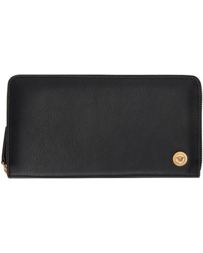 Versace Black Medusa biggie Long Wallet