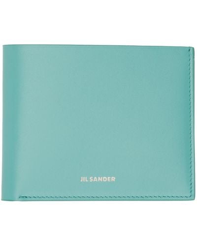 Jil Sander Blue Pocket Wallet - Green