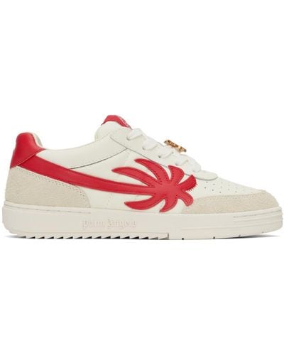 Palm Angels White & Red Palm Beach College Sneakers - Black