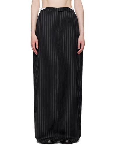 Martine Rose Pinstripe Maxi Skirt - Black