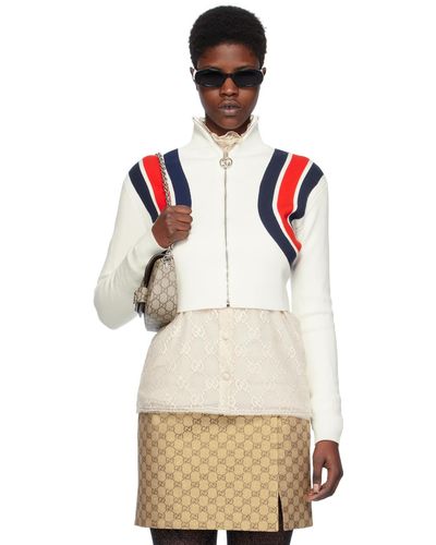 Gucci Col roulé blanc à rayures - Multicolore