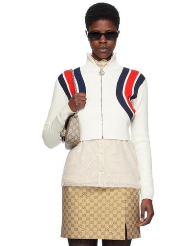 Gucci White Striped Turtleneck - Multicolour