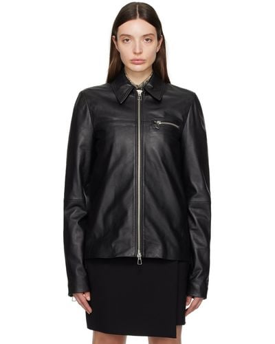 Sportmax Blouson noir en cuir