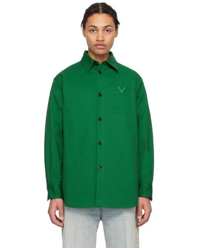 Valentino Chemise verte à ferrure à logo