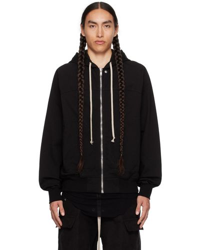 Rick Owens Pull à capuche noir à glissière